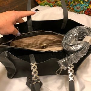 Black Buff Finish Ladies Computer Bag Vegan